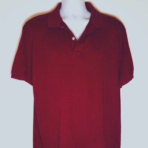 NAUTICA BURGUNDY CLASSIC FIT SHORT SLEEVE POLO MENS XL